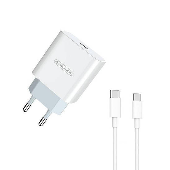Jellico Φορτιστής Τοίχου PD 20W με καλώδιο Type-C σε Type-C AK200 Λευκό