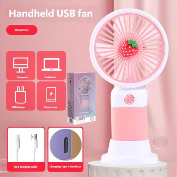 fan-pink1000 Ανεμιστήρας Επαναφορτιζόμενος 3 ταχ. Ροζ 202-1A