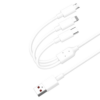 ja011 1000 JES Καλώδιο Φόρτισης 3σε1 USB-A σε Micro-USB / USB-C / Lightning 1,2m JA011 Λευκό