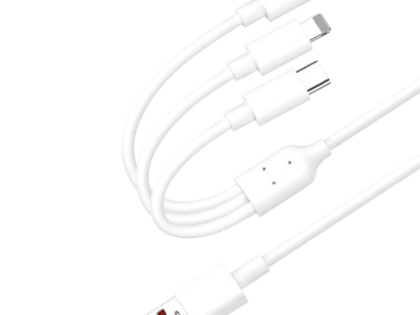 ja011 1000 JES Καλώδιο Φόρτισης 3σε1 USB-A σε Micro-USB / USB-C / Lightning 1,2m JA011 Λευκό