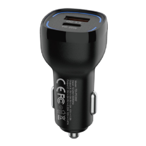 pc202_1000 JES PC202 Φορτιστής Αυτοκινήτου 38W PD+QC Μαύρος