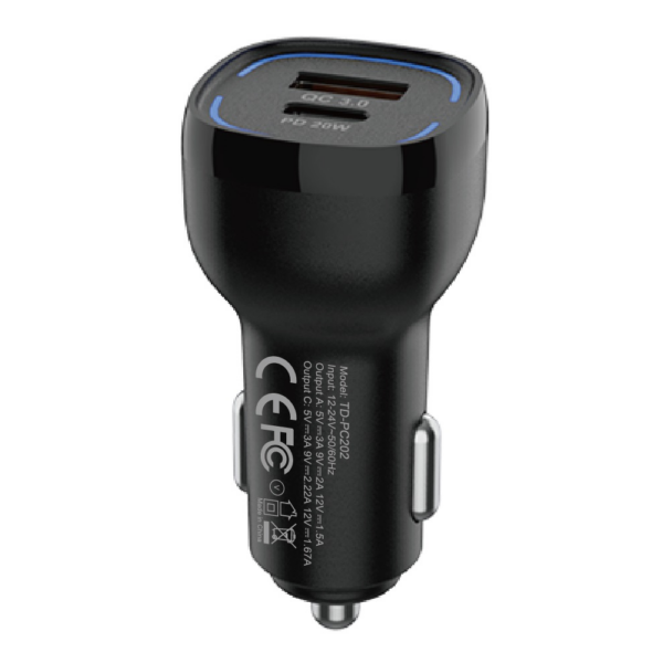 JES PC202 Φορτιστής Αυτοκινήτου 38W PD+QC Μαύρος