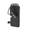 Wozinsky PowerBank W11-B 10000mAh 10W με καλώδια 3σε1 και φακό - Μαύρο