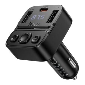 HOCO E87 Φορτιστής Αυτοκινήτου & FM Transmitter 35W USB-A+USB-C QC PD Μαύρος