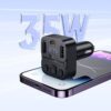 E87_02 HOCO E87 Φορτιστής Αυτοκινήτου & FM Transmitter 35W USB-A+USB-C QC PD Μαύρος